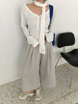 Chloe Button Roll Up 3/4 sleeve 2-Way Vneck (5c)