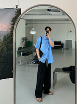  Wegner Nylon Pigment Overfit Short Sleeve Shirt