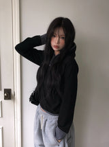 チーブボタンボーダーフードブラッシュTシャツ