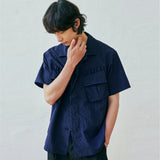 ripstop off duty fatigue shirt navy