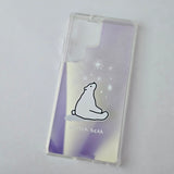 Jelly Hard Phone Case - winter Bear ( Purple Pink )