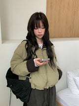ノックスコーデュロイカラーマッチングカラーパディングジャンパー