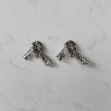 ビンテージノットピアス-銀