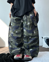 フラワーミリタリーピンタックパンツ
