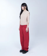 Layered vest half sleeve tee - BEIGE