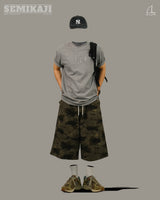 VE Camou Pin-tuck Bermuda Pants