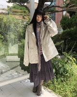 Dian Check Tiered Midi Skirt