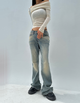 (SOFT-FIT/FALL EFFORTLESS CHIC) ソフトロングスリムボディシャーピングオフショルダーニット