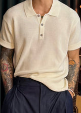 Hachi Linen Collar Short-Sleeve Knit 5COLOR
