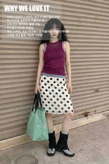 BERRY RIBBED SLEEVELESS TOP (PINK, DEEP PURPLE 2COLORS!)