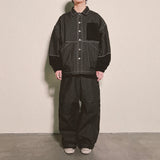 reverse Terry Pocket Denim Pants_black