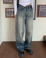 Bottom wave denim pants