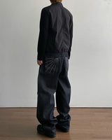 Mix Nylon Ribbed Zip-up