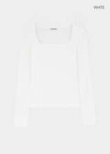 [B-BASIC] リベッドスクエアネックロングスリーブT (2 SIZE)