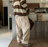 And double corduroy Carpenter Bendable Wide Pants
