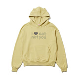 I LOVE CAT NOT YOU キャットイヤーフーディー - ライトグリーン