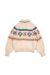 グリッドジャカードカーディガン [Beige]