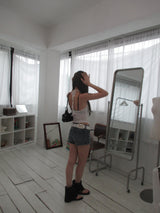 damage denim short pt