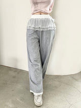 1467. Lace sk layered sweat long pt (3color)