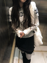 Freak Dot Frill Banding Knit Skirt