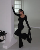 Backless body bootcut jumpsuit