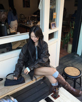 Humming leather jacket