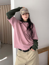 COMBI STRIPE HOOD TEE (3C)