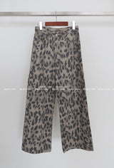 leopard leopard wide long pants