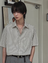 ポニーストライプハーフシャツ