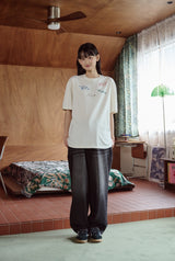 26SS★ Draw Stitch Embroidered Short Sleeve Tee