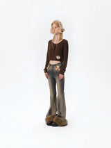 13DE MARZO Bear Fuzzy Ear Warmer Khaki