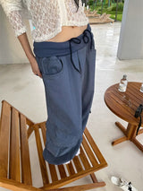 Khaki Cargo Wide Leg Straight Pants