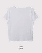 [SHOPPERMADE] プリザントリーシックベーシック半袖Tシャツ (3color)