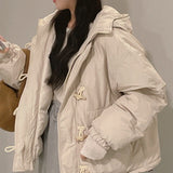 Second tteokbokki oversized hooded padded jacket