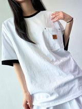 オールディーナンバーパッチリベットリンガーTシャツ 3カラー