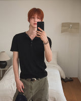 モンテス クロップ ヘンリーネック ショートスリーブ Tシャツ
