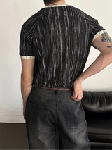 [MUSCLE FIT] スケッチリンガー半袖ニットTシャツ(3color)