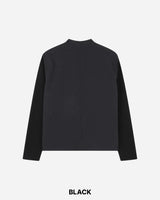 Mix Nylon Ribbed Zip-up