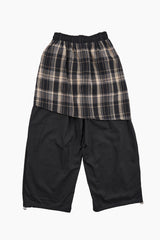 Checker drape layered pants