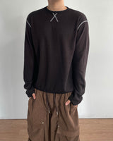 Waffle Crop Long Sleeve Tee