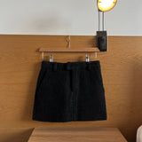Classic boucle tweed H-line miniskirt (2 colors)