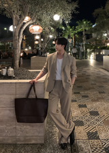 Look After Normal Leather Square Shoulder Tote Bag