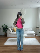 washed low denim