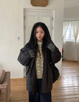 Shoel Hooded Half Duck Down Padded Jumper