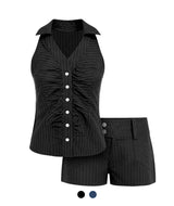 Lene Pinstripe Two Piece Set