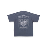"TRUE LOVE" PRINTED S/S WASHED T-SHIRT