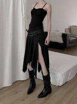 Lay Shirred Mesh Layered Sleeveless