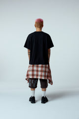 EEERRR Distorted ロゴ オーバークロップフィットTシャツ (ブラック)