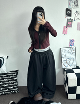 ダウンピンタックバルーンロングパンツ🩶🖤2カラー