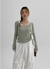 [MADE] Lojan Summer U-Neck Long Sleeve T-shirt